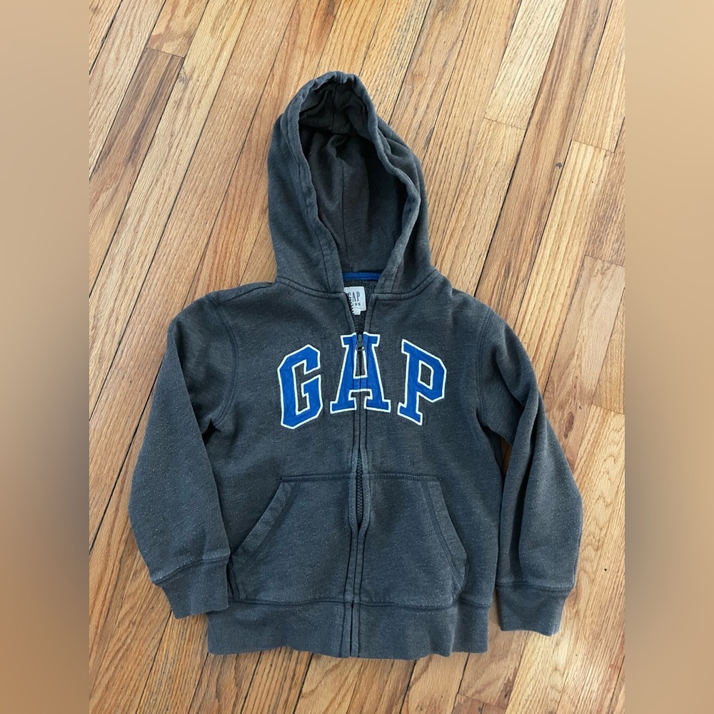 GAP Kids Charcoal Hoodie with Blue Logo